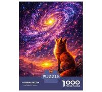 Rompecabezas para Adultos De 1000 Piezas Fox Gazing at A Swirling Galaxy Rompecabezas para Adultos Juegos Familiares Mejoran La Memoria Reducción del Estrés Regalos 52x38cm/1000pcs