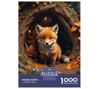 Rompecabezas para Adultos De 1000 Piezas Fox in A Forest Den Rompecabezas para Adultos Juegos Relajantes Difícil Gran Regalo para Jugar 70x50cm/1000pcs