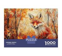 Rompecabezas para Adultos De 1000 Piezas Fox in Autumn Forest Rompecabezas para Adolescentes Juego Familiar Carrera De Velocidad Manual Cumpleaños 52x38cm/1000pcs