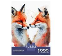 Rompecabezas para Adultos De 1000 Piezas Fox Romantic Couple Rompecabezas para Adultos Juegos Divertidos para La Diversión Familiar Juego Desafiante Regalos 70x50cm/1000pcs