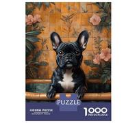 Rompecabezas para Adultos De 1000 Piezas French Bulldog Dog in A Bathtub Rompecabezas para Adultos Juguetes Antiestrés Decoración del Hogar Juego Desafiante Regalos 70x50cm/1000pcs