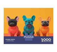 Rompecabezas para Adultos De 1000 Piezas French Bulldog Figurines Set of 3 Rompecabezas para Adultos: Juegos Prácticos De Análisis Y Lógica, Regalos para Amigos Y Familiares 52x38cm/1000pcs