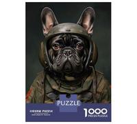 Rompecabezas para Adultos De 1000 Piezas French Bulldog Soldier Rompecabezas para Adultos Juego Práctico Difícil Difícil Y Desafiante 70x50cm/1000pcs