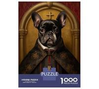 Rompecabezas para Adultos De 1000 Piezas French Bulldog The Pope Rompecabezas Juego De Ingenio Regalos para Mujeres Regalos De Juegos Desafiantes 70x50cm/1000pcs