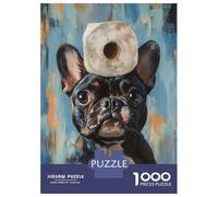 Rompecabezas para Adultos De 1000 Piezas French Bulldog with Toilet Paper Rompecabezas Juego De Ingenio Aliviador del Estrés Difícil Y Desafiante 70x50cm/1000pcs