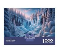 Rompecabezas para Adultos De 1000 Piezas Frozen Waterfall Landscape Rompecabezas para Adultos Juguetes Antiestrés Difícil Difícil Cumpleaños Y Navidad 52x38cm/1000pcs