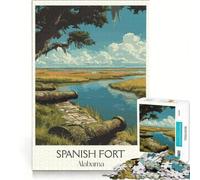 Rompecabezas para Adultos de 1000 Piezas: Fuerte Español de Alabama, Juego de ingenio, para divertirse en Familia, para Fortalecer el Amor Entre Parejas 38x52cm