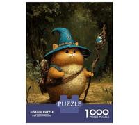 Rompecabezas para Adultos De 1000 Piezas Funny Cat Wizard in Forest Rompecabezas para Adultos Juegos Relajantes Decoración Cumpleaños 70x50cm/1000pcs