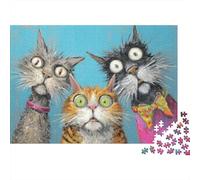 Rompecabezas para Adultos De 1000 Piezas Funny Cats Art Print-1 Rompecabezas para Adultos Juegos Relajantes Pero Divertidos Y Humorísticos Interacción Entre Padres E Hijos 52x38cm/1000pcs