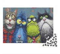 Rompecabezas para Adultos De 1000 Piezas Funny Cats Art Print-2 Rompecabezas para Adultos Juegos Relajantes Mejora La Memoria para Cumpleaños, Navidad 38x26cm/1000pcs
