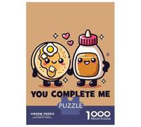 Rompecabezas para Adultos De 1000 Piezas Funny Couple, You Complete Me - Cute Pancakes & Syrup Rompecabezas para Adultos Juego Familiar Análisis Y Desafío Educativo De Lógica 38x26cm/1000pcs