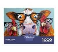 Rompecabezas para Adultos De 1000 Piezas Funny Farm Animal Art Print-1 Rompecabezas para Adolescentes Juego De Ingenio Decoración del Hogar Actividades Divertidas En Casa, 52x38cm/1000pcs