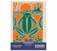 Rompecabezas para Adultos De 1000 Piezas Funny Frog Travel Art Rompecabezas para Adultos Juego De Ingenio Juego Divertido Y Humorístico Juego Desafiante Regalos 38x26cm/1000pcs