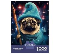 Rompecabezas para Adultos De 1000 Piezas Funny Pug Wizard Pixel Art Rompecabezas para Adultos Juego Práctico Análisis Y Lógica Gran Regalo para Los Amantes De Los Juegos 38x26cm/1000pcs