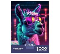 Rompecabezas para Adultos De 1000 Piezas Funny Retro Party Llama Rompecabezas para Adultos Juego De Ingenio Regalos para Mujeres 52x38cm/1000pcs