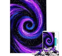 Rompecabezas para Adultos de 1000 Piezas Galaxia arremolinada de Color púrpura y Azul Juego Familiar Ideal para Regalar a Mujeres cumpleaños y Navidad (tamaño 38x52cm)