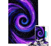 Rompecabezas para Adultos de 1000 Piezas Galaxia arremolinada de Color púrpura y Azul Rompecabezas para Adultos Juego de ingenio decoración de Pared Regalos para Amigos y Familiares (tamaño 50x75cm)