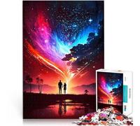 Rompecabezas para Adultos de 1000 Piezas Galaxia de Pareja de Corazones Análisis y lógica con Piezas de Formas aleatorias Que se entrelazan Completamente 50x70cm
