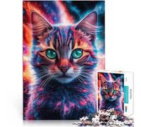 Rompecabezas para Adultos de 1000 Piezas Galaxia del Gato Hecho de Madera para Mayores de 14 años Juguetes para aliviar el estrés Regalo de cumpleaños tamaño：50x75cm