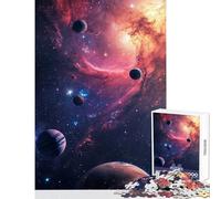Rompecabezas para Adultos de 1000 Piezas Galaxia Espacio Exterior Juguetes antiestrés Regalos para el Amigo Secreto Juego práctico Lista de Deseos con Papá Noel Tamaño 38x52cm