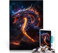 Rompecabezas para Adultos de 1000 Piezas Galaxia Nocturna del Fuego del Dragón Juguetes educativos Gran Regalo para Juegos 38x26cm