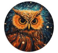 Rompecabezas para Adultos de 1000 Piezas Galaxy Owl, Rompecabezas Redondo de 1000 Piezas, Juego Interactivo Familiar, Apto para Mayores de 14 años (67,5x67,5cm)