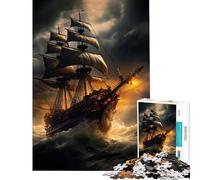 Rompecabezas para Adultos de 1000 Piezas Galeón en Mares tempestuosos Un desafío Educativo y Divertido para Mayores de 14 años 38x52cm