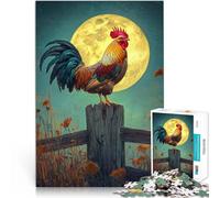 Rompecabezas para Adultos de 1000 Piezas Gallo Lunar Juguetes adictivos Que desafían la Inteligencia Cerebral Gran Regalo 52x38cm