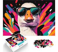 Rompecabezas para Adultos de 1000 Piezas Ganso Genial con Gafas de Sol Juegos Divertidos Cada Pieza es única: un desafiante y Divertido Juego Familiar 38x26cm