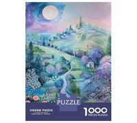 Rompecabezas para Adultos De 1000 Piezas Garden Path to The Moon-2 Rompecabezas para Adultos Juego Práctico Decoración De Pared para Cumpleaños, Navidad 38x26cm/1000pcs