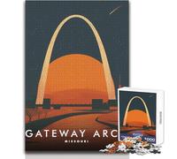 Rompecabezas para Adultos de 1000 Piezas, Gateway Arch, Missouri, Juguetes educativos, Regalo de cumpleaños, tamaño 50x75cm