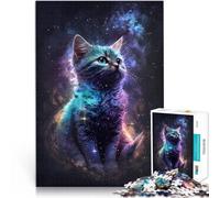 Rompecabezas para Adultos de 1000 Piezas Gatito Espacial cósmico para el Juguete de desafío de Juego Educativo Ideas de Regalos 52x38cm