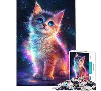 Rompecabezas para Adultos de 1000 Piezas Gatito Galáctico Brillante Rompecabezas para Adolescentes Actividades Divertidas para Pasar el Tiempo en casa Durante Las Vacaciones Juego de desafío único