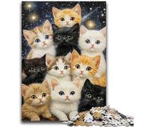 Rompecabezas para Adultos de 1000 Piezas: Gatitos Que ayudan a ejercitar el Cerebro Juguetes adictivos para Cultivar la Paciencia Colección de Artistas, Bellas Artes 26x38cm