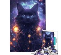 Rompecabezas para Adultos de 1000 Piezas Gato Arcano con Luces Cósmicas Juego Familiar Juguetes adictivos para Cultivar la Paciencia Regalos para Mujeres Hombres y Actividades Familiares (38x52cm)