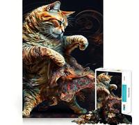 Rompecabezas para Adultos de 1000 Piezas Gato Bailando,Piezas Ajustadas,Juego de lógica,diversión acogedora,Regalo de cumpleaños (38x26cm)