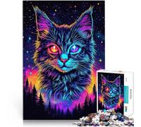 Rompecabezas para Adultos de 1000 Piezas Gato cósmico Juego Familiar para aliviar el estrés: desafío difícil Gran Regalo 52x38cm