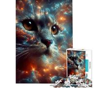 Rompecabezas para Adultos de 1000 Piezas Gato en Nubes de Nebulosa Un Reto para completar Juego práctico y difícil Apto para Mayores de 14 años 38x52cm