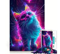 Rompecabezas para Adultos de 1000 Piezas Gato en un Castillo,Fiesta Rave,Juego de lógica con Piezas Ajustadas,diversión acogedora,Regalo de cumpleaños (38x26cm)