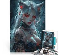 Rompecabezas para Adultos de 1000 Piezas Gato Mujer Sexy Juguetes de Entretenimiento Familiar Regalos de cumpleaños, Regalos, Arte Mural 38x26cm