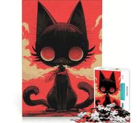 Rompecabezas para Adultos de 1000 Piezas, Gato Oscuro Anormal, Juguetes para armar, para la diversión Familiar, con Piezas de Formas aleatorias Que encajan Perfectamente 50x75cm