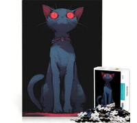 Rompecabezas para Adultos de 1000 Piezas: Gato Oscuro y anormal, Juego práctico, difícil y desafiante, Toda la Familia 50x75cm