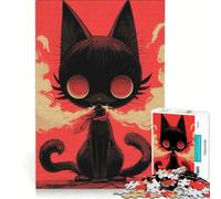 Rompecabezas para Adultos de 1000 Piezas: Gato Oscuro y anormal Juegos educativos, desafiantes de completar cumpleaños 38x26cm