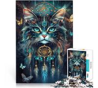 Rompecabezas para Adultos de 1000 Piezas Gato Persa mágico de fantasía Juego Intelectual Decoración de Pared cumpleaños y Navidad 75x50cm
