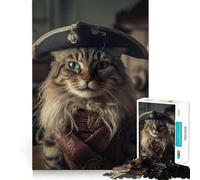 Rompecabezas para Adultos de 1000 Piezas Gato Piratas V,Corte, Divertido Juego de concentración,Regalo para Jugar tranquilamente,Regalo de cumpleaños para Aficionados (38x52cm)
