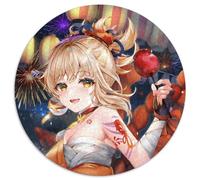 Rompecabezas para Adultos de 1000 Piezas Genshin Impact, Rompecabezas Redondo de 1000 Piezas, Juego Familiar Interactivo, Apto para Mayores de 14 años, 67,5 x 67,5 cm