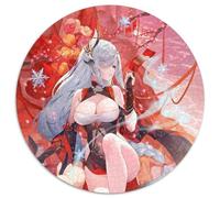 Rompecabezas para Adultos de 1000 Piezas Genshin Impact Shenhe, Rompecabezas Redondo de 1000 Piezas, Juego Familiar Interactivo, Apto para Mayores de 14 años, 67,5 x 67,5 cm
