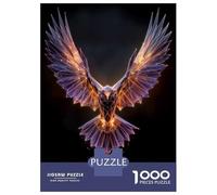 Rompecabezas para Adultos De 1000 Piezas Geometric Eagle with Glowing Lines Rompecabezas para Adultos Juego Práctico Decoración De Pared Cumpleaños Y Navidad 52x38cm/1000pcs
