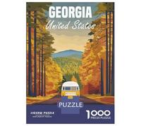 Rompecabezas para Adultos De 1000 Piezas Georgia Road Trip Travel Poster Rompecabezas para Adultos Juego Familiar Análisis Y Desafío Educativo De Lógica 70x50cm/1000pcs