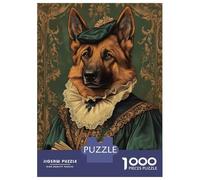 Rompecabezas para Adultos De 1000 Piezas German Shepherd in Renaissance Attire Classic Dog Art Rompecabezas para Adultos Juguete Decoración De Pared Carrera De Velocidad Manual 5